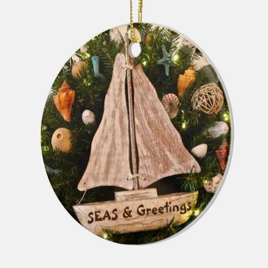 Tropische ZEEEN uit de kust en kerstmis Keramisch Ornament (Links)