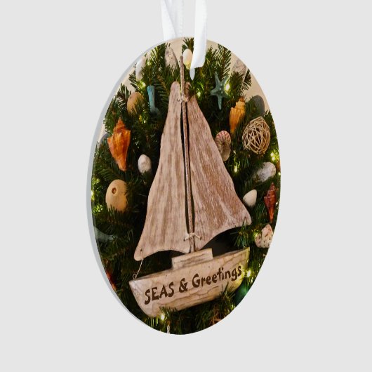 Tropische ZEEEN uit de kust en kerstmis Ornament (voorkant)
