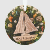 Tropische ZEEEN uit de kust en kerstmis Ornament (achterkant)