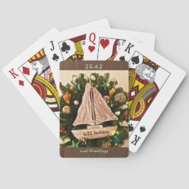 Tropische ZEEEN uit de kust en kerstmis Pokerkaarten