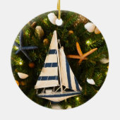 Tropische Zeeen voor de kust en kerstmis Keramisch Ornament (Achterkant)