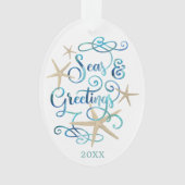 Tropische Zeeen voor kerstmis in kustwateren en fe Ornament (voorkant)