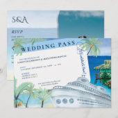 Tropische Zeegezicht Bestemming Cruise Bruiloft Pa Kaart (Voorkant / Achterkant)