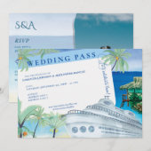 Tropische Zeegezicht Cruise Bestemming Huwelijkspa Kaart (Voorkant / Achterkant)