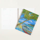 Tropische zeekant met boot planner (Display)