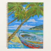 Tropische zeekant met boot planner (Voorkant)