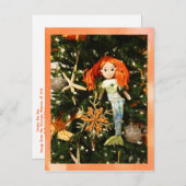Tropische zeemeermin onder Zee kerstfeestdag Briefkaart (Voorkant / Achterkant)