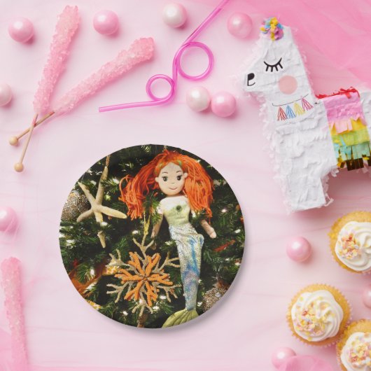 Tropische zeemeermin onder Zee kerstfeestdag Papieren Bordje (Feest)