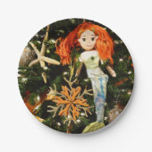 Tropische zeemeermin onder Zee kerstfeestdag Papieren Bordje (Voorkant)