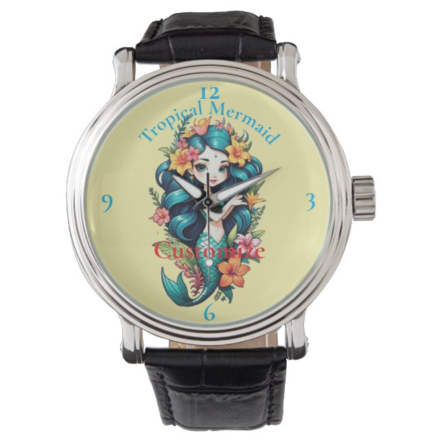 Tropische Zeemeermin Thunder_Cove Horloge (Voorkant)