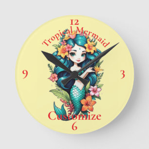 Tropische zeemeermin Thunder_Cove Ronde Klok