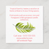 Tropische zeep en kaars voor zonneschijn en Logo Vierkante Visitekaartje (Achterkant)