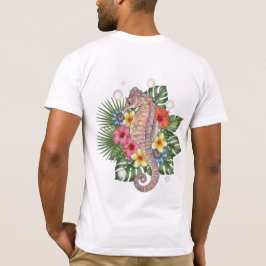 Tropische Zeepaard Bloem T-shirt