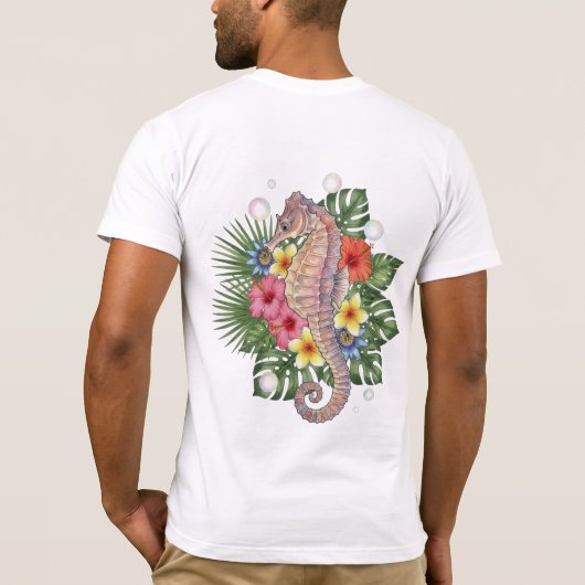 Tropische Zeepaard Bloem T-shirt (Achterkant)
