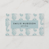 Tropische zeepaardjes, viswinkel, pet-shop, aquari visitekaartje (Voorkant)