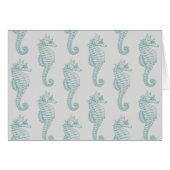 Tropische zeepaardjes, zeepaardpatroon - Blauwe gr (Voorkant Horizontaal)
