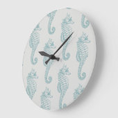 Tropische zeepaardjes, zeepaardpatroon - Blauwe gr Grote Klok (Hoek)