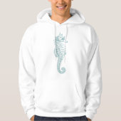 Tropische zeepaardjes, zeepaardpatroon - Blauwe gr Hoodie (Voorkant)