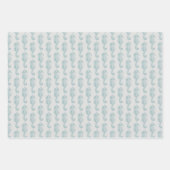 Tropische zeepaardjes, zeepaardpatroon - Blauwe gr Inpakpapier Vel (Voorkant 2)