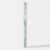 Tropische zeepaardjes, zeepaardpatroon - Blauwe gr iPhone Hoesje (Linkerkant)