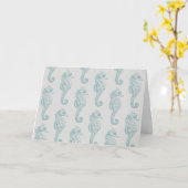 Tropische zeepaardjes, zeepaardpatroon - Blauwe gr Kaart (Gele Bloem)