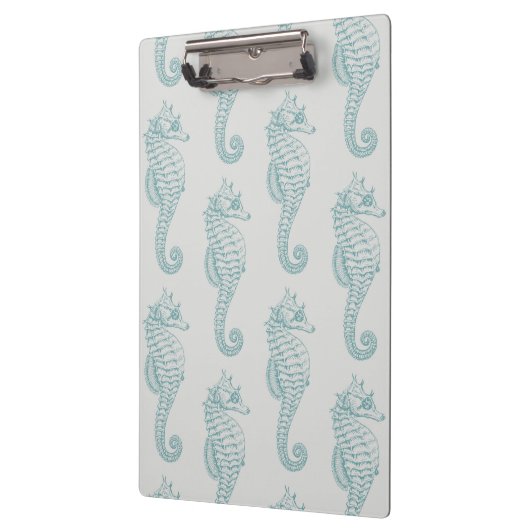 Tropische zeepaardjes, zeepaardpatroon - Blauwe gr Klembord (Links)