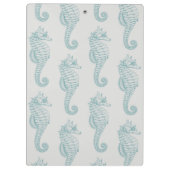 Tropische zeepaardjes, zeepaardpatroon - Blauwe gr Klembord (Achterkant)