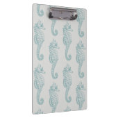 Tropische zeepaardjes, zeepaardpatroon - Blauwe gr Klembord (Rechts)