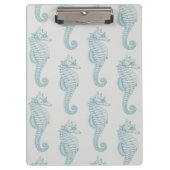 Tropische zeepaardjes, zeepaardpatroon - Blauwe gr Klembord (Voorkant)