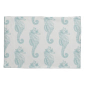 Tropische zeepaardjes, zeepaardpatroon - Blauwe gr Kussensloop (Achterkant)