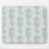 Tropische zeepaardjes, zeepaardpatroon - Blauwe gr Muismat (Voorkant)