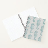 Tropische zeepaardjes, zeepaardpatroon - Blauwe gr Notitieboek (Binnen)