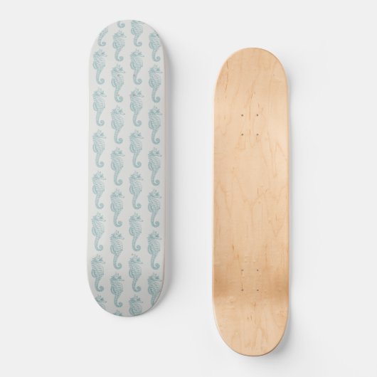 Tropische zeepaardjes, zeepaardpatroon - Blauwe gr Persoonlijk Skateboard (Voorkant)