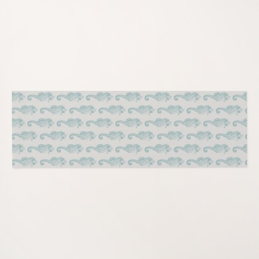 Tropische zeepaardjes, zeepaardpatroon - Blauwe gr Yogamat (Achterkant (horizontaal))
