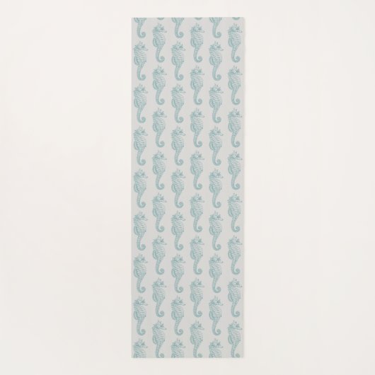 Tropische zeepaardjes, zeepaardpatroon - Blauwe gr Yogamat (Achterkant)