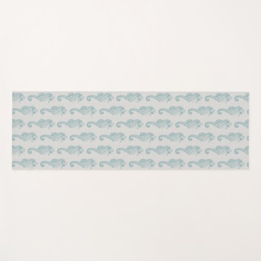 Tropische zeepaardjes, zeepaardpatroon - Blauwe gr Yogamat (Voorkant (horizontaal))