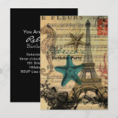 tropische zeepaardkorrels parijs eiffeltoren kaart (Voorkant / Achterkant)