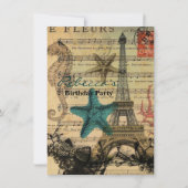 tropische zeepaardkorrels parijs eiffeltoren kaart (Voorkant)