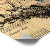 tropische zeepaardkorrels parijs eiffeltoren poster (Hoek)