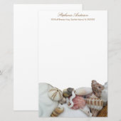 Tropische Zeeschelp Rand Persoonlijk Schrijfpapier Briefpapier (Voorkant / Achterkant)