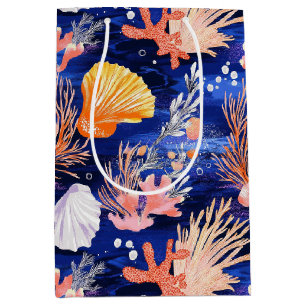 Tropische Zeeschelp Zeester Oranje Roze Kobalt Medium Cadeauzakje