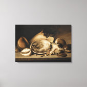  tropische zeeschelpen op een stenen richel canvas afdruk (Voorkant)