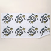 Tropische zeeschelpen op een strand strandlaken (Voorkant)