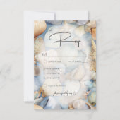 Tropische zeeschelpen Scène Modern bruiloft diner RSVP Kaartje (Voorkant)