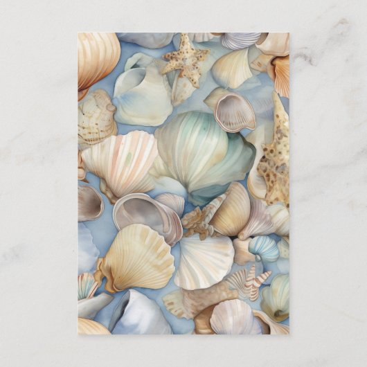 Tropische zeeschelpen Scène Moderne bruiloft Detai Informatiekaartje (Achterkant)