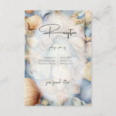 Tropische zeeschelpen Scène Moderne bruiloft recep Informatiekaartje (Voorkant)