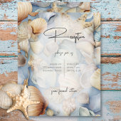 Tropische zeeschelpen Scène Moderne bruiloft recep Informatiekaartje