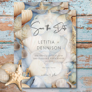 Tropische zeeschelpen Scène Moderne bruiloft Save The Date