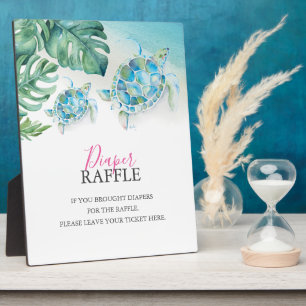 Tropische zeeschildpad baby shower luier raffle bo fotoplaat