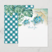 Tropische Zeeschildpad Babyfeest Bedankt (Voorkant / Achterkant)